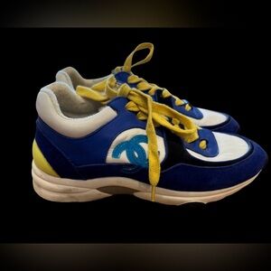 Women's Blue and Yellow Sneakers